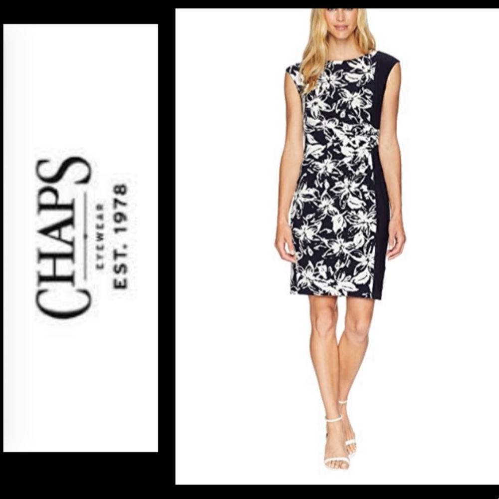 Chaps Tedroa Jersey Dress in Moonlight